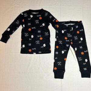 Carter's Baby Girls 12 Months Black Spooky Trick or Treat Halloween PJ Set NWT